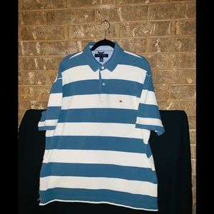Blue & White Stripped Tommy Hilfiger Polo